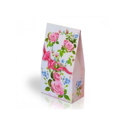 Foto - Italské pralinky - Květy s růžovou mašlí 100g (stříška)